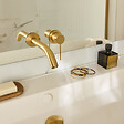 JACOB DELAFON - Miroir LED rond 2 trous + mitigeur lavabo encastré Grands Boulevards Laiton brossé + corps encastré - vignette