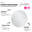 JACOB DELAFON - Miroir LED rond 2 trous + mitigeur lavabo encastré Grands Boulevards Laiton brossé + corps encastré - vignette
