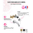 JACOB DELAFON - Miroir LED rond 2 trous + mitigeur lavabo encastré Grands Boulevards Laiton brossé + corps encastré - vignette