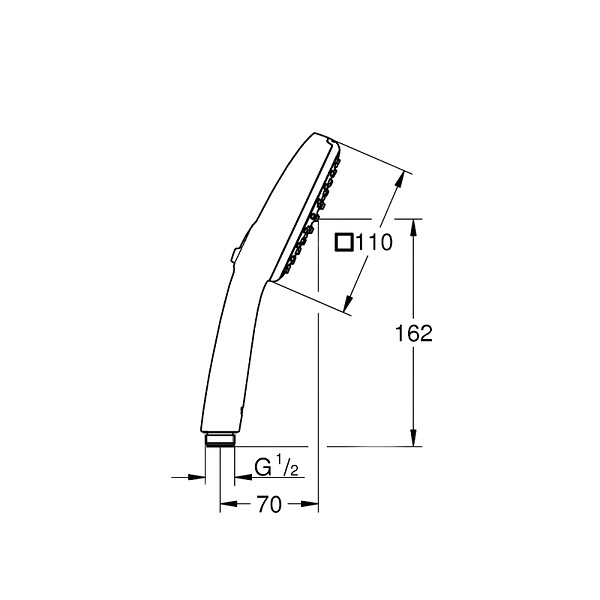 GROHE - Pack douchette 2 jets Vitalio Comfort 110 noir mat + Flexible de douche VitalioFlex Trend 1750 mm et support noir mat - large