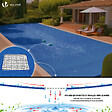 VOUNOT - Bache piscine rectangulaire double couche en Polyethylene 160 gr/m2 avec filet ecoulement 6x12m Bleue - vignette