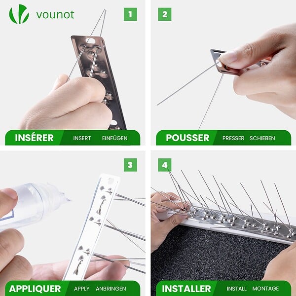VOUNOT - Pic Anti-Pigeon en Acier Inoxydable 5.5M Pack de 22 modules - large
