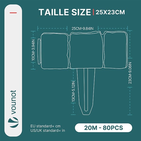 VOUNOT - Bordure de jardin plastique PP imitation pierre 20m gris - large