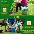 VOUNOT - Agenouilloir tabouret de jardin 2 en 1 avec pochette de rangement EVA vert - vignette