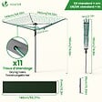 VOUNOT - Etendoir a Linge Exterieur Rotatif avec housse de protection et Surface etendage 45m Argent Vert - vignette