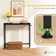 VOUNOT - Console table style industriel en metal et MDF 75x24x75 cm Noir - vignette