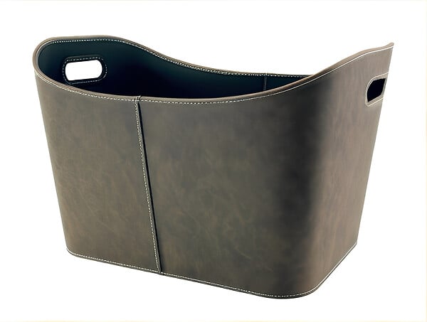Panier en faux cuir - large