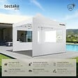 TECTAKE - Pavillon de jardin pliable en aluminium 3 x 3 m avec 4 parois latérales blanc - vignette
