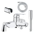 GROHE - Pack mitigeur mécanique Swift avec colonnettes + Douchette 1 jet Vitalio Get Stick + Flexible 1750 mm - vignette