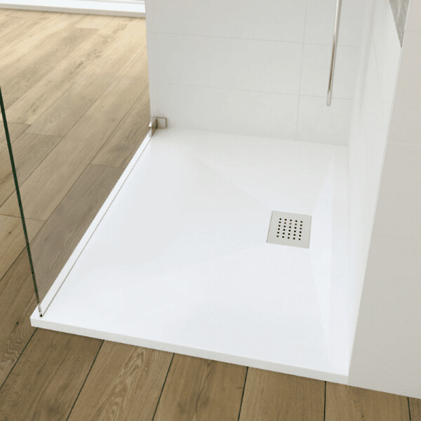 KINEDO - Receveur de douche Kinesurf biotec rectangle Blanc 150 x 90 x 4 bonde centre longueur - large