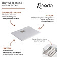 KINEDO - Receveur de douche Kinesurf biotec rectangle Blanc 150 x 90 x 4 bonde centre longueur - vignette