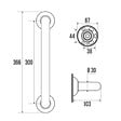 PELLET - Lot de 2 barres droite PMR PELLET Essentiel confort 30 cm aluminium époxy blanc - vignette