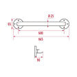PELLET - Lot de 2 barres de maintien droite PMR PELLET Essentiel acier époxy 60 cm blanc - vignette