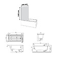 VILLEROY ET BOCH - Baignoire droite O.novo 170 x 75 cm Blanc + Pare bain droite AURYS Raywall chromé - vignette