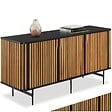 TECTAKE - Buffet LINEO avec compartiments de rangement noir/marron - vignette