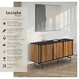 TECTAKE - Buffet LINEO avec compartiments de rangement noir/marron - vignette