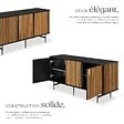 TECTAKE - Buffet LINEO avec compartiments de rangement noir/marron - vignette