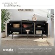 TECTAKE - Buffet LINEO avec compartiments de rangement noir/marron - vignette