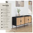 TECTAKE - Buffet JUNA portes effet jute avec 2 compartiments de rangement noir/marron - vignette