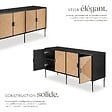 TECTAKE - Buffet JUNA portes effet jute avec 2 compartiments de rangement noir/marron - vignette