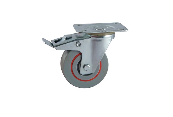 AVL - ROULETTE SATURNE GRISE 125MM PIVOTANTE A FREIN - large