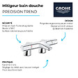 GROHE - Pack mitigeur thermostatique Trend avec colonnettes + Douchette 1 jet Vitalio Get Stick + Flexible 1750 mm - vignette