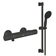 GROHE - Pack mitigeur douche thermostatique Precision Start noir mat + ensemble Vitalio Start avec barre - vignette