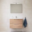 VITRA - Vitra  Mia ensemble meuble 79x61x39,5 cm avec miroir, lavabo et éclairage LED, Chêne (MIASET80D) - vignette