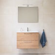 VITRA - Vitra  Mia ensemble avec meuble préassemblé 59x61x39,5 cm + miroir + lavabo céramique + éclairage LED, chêne (MIASET60D) - vignette