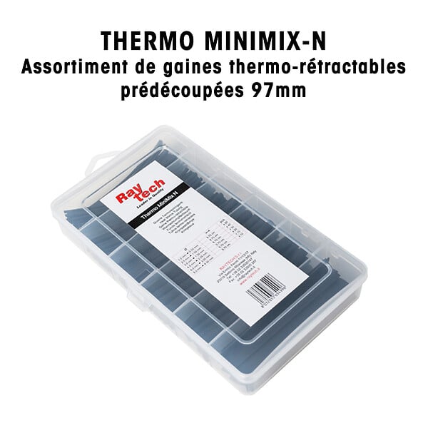 RAYTECH - RAYTECH THERMO MINIMIX-N - Assortiment de gaines thermo-rétractables prédécoupées 97mm - large
