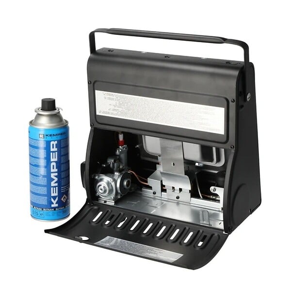 KEMPER - Chauffage à gaz portable Piezo 1700W à cartouche Systèmes Sécurité intégrés Autonomie 2h30 KEMPER - large