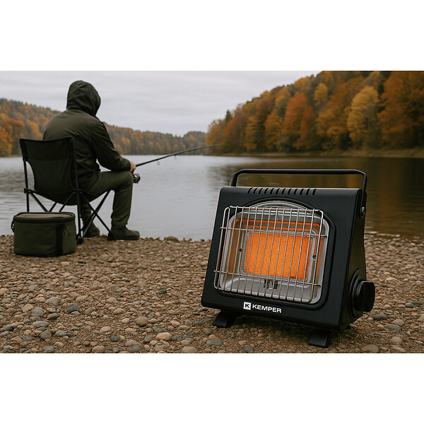 KEMPER - Chauffage à gaz portable Piezo 1700W à cartouche Systèmes Sécurité intégrés Autonomie 2h30 KEMPER - large