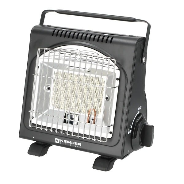 KEMPER - Chauffage à gaz portable Piezo 1700W Systèmes Sécurité intégrés + 8 Cartouches de gaz Butane Autonomie 2h30 KEMPER - large