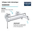 GROHE - Pack mitigeur mécanique Essence avec colonnettes + Douchette 1 jet Vitalio Get Stick + Flexible 1750 mm - vignette