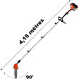 GT GARDEN - Élagueuse thermique sur perche avec tête orientable, 52 cm3, 3 CV, longueur 4.15 mètres - vignette