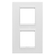GEWISS - Plaque LUX 4 modules verticale en métal blanc satiné compatible ChoruSmart - GEWISS - GW16224XW - vignette