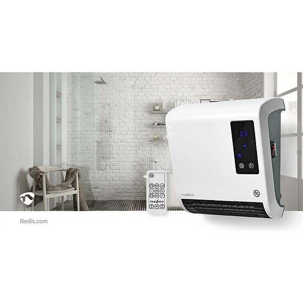 NEDIS - Chauffage soufflant éléctrique 2000W avec Télécommande Programmable Salle de bain Chauffe jusqu'à 20 m² NEDIS - large