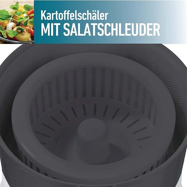 GASTRONOMA - Eplucheuse à Pommes de Terre Électrique 85W avec Essoreuse à Salade - Robot Eplucheur automatique Noir Gastronoma - large