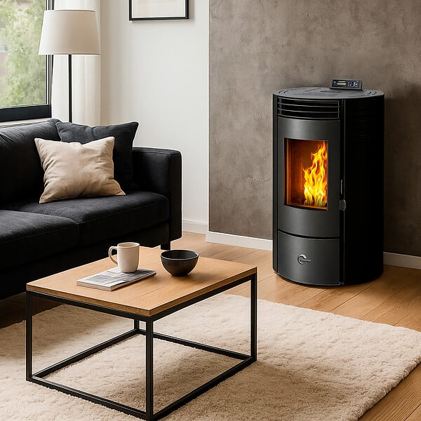 SANNOVER - Poêle à granulés étanche Azora 11,6 kW Noir Sannover - large