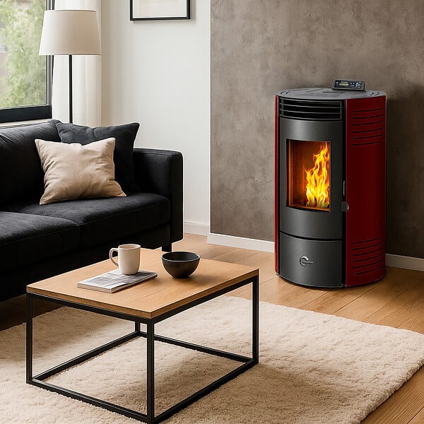 SANNOVER - Poêle à granulés étanche Azora 11,6 kW Bordeaux Sannover - large