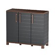 ARTPLAST - Armoire Basse de Rangement 3 portes 1 étagère 20kg max Intérieur Extérieur - Meuble de rangement Anthracite Art Plast - vignette