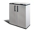 ARTPLAST - Cache Poubelles de tri Selectif 2 Sacs - Armoire Recyclage 68 x 37 x 90 cm Gris Clair 2 Portes 4 pieds ART PLAST - vignette