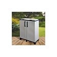 ARTPLAST - Cache Poubelles de tri Selectif 2 Sacs - Armoire Recyclage 68 x 37 x 90 cm Gris Clair 2 Portes 4 pieds ART PLAST - vignette