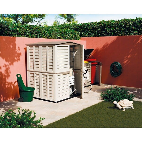 INTEC - Abri de Jardin Extérieur Beige - Cabanon de Jardin 151x146x200cm avec plancher - Rangement Outils, Vélos INTEC - large