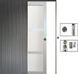GD MENUISERIES - Porte Coulissante Greyria Gris Clair Vitrée H204 x L73 cm, Galandage - vignette