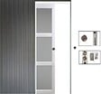 GD MENUISERIES - Porte Coulissante Kenya Blanc Vitrée H204 x L83 cm, Galandage - vignette