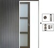 GD MENUISERIES - Porte Coulissante Gris Taupe RAL 7006 Vitrée H204 x L83 cm, Galandage (sans kit finition) - vignette