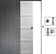 GD MENUISERIES - Porte Coulissante Tamera blanc 4 panneaux H204 x L63 cm, Galandage - vignette
