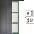 GD MENUISERIES - Porte Coulissante Vert Sauge RAL 6021 Vitrée H204 x L83 cm, Galandage - vignette