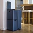 KITCHEN MOVE - Poubelle pédale tri sélectif HAJA gris 60L - vignette